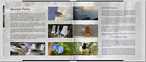 Iguazú Falls - A Photographic Journey - inside page example